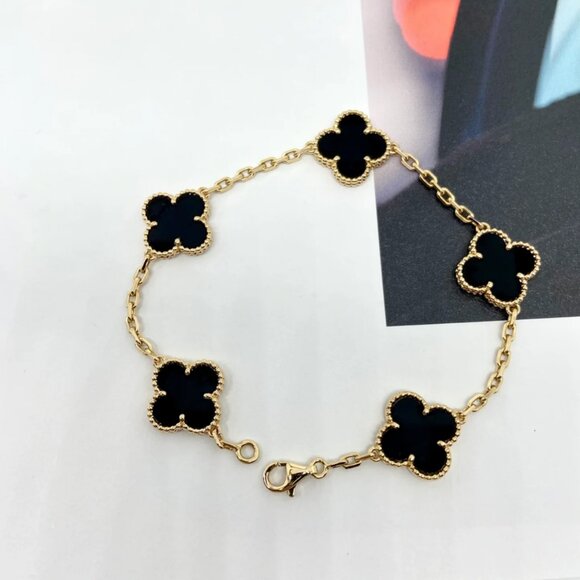 Van Cleef & Arpels 18K gold, black bracelet - Picture 1 of 7